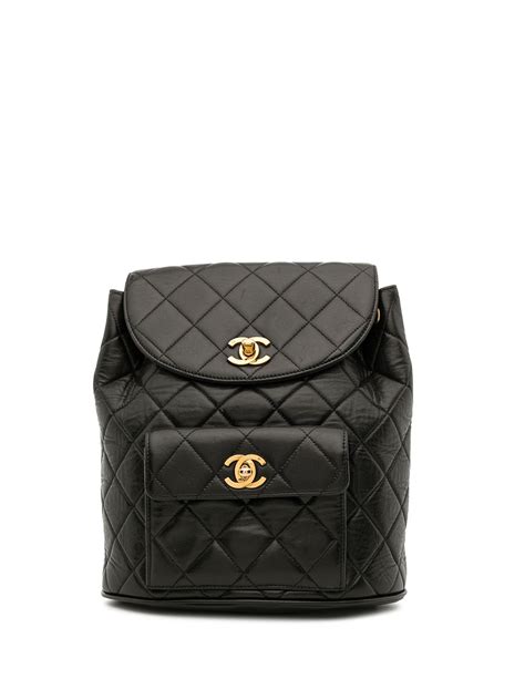 black chanel inspired backpack|pre owned Chanel backpack.